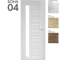 Межкомнатная дверь "БОНА" 04 (Цвета - Лиственница Сибиу; Дуб Сонома; Дуб Стирлинг)