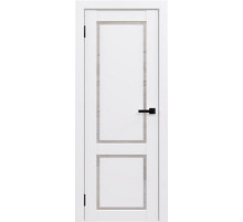 Межкомнатная дверь «ФЛЭШ ЭКО КЛАССИК» 02 Парящая филёнка / Матовое стекло (Цвет — Белый)